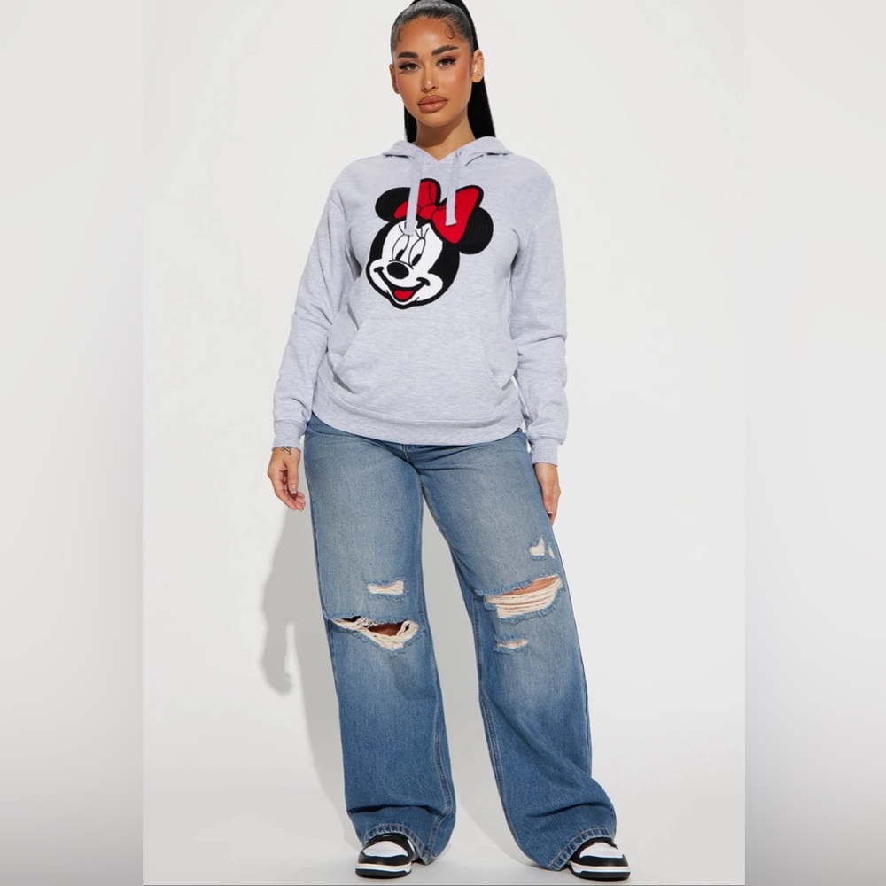 Minnie Mouse Crochet Textured Hoodie
